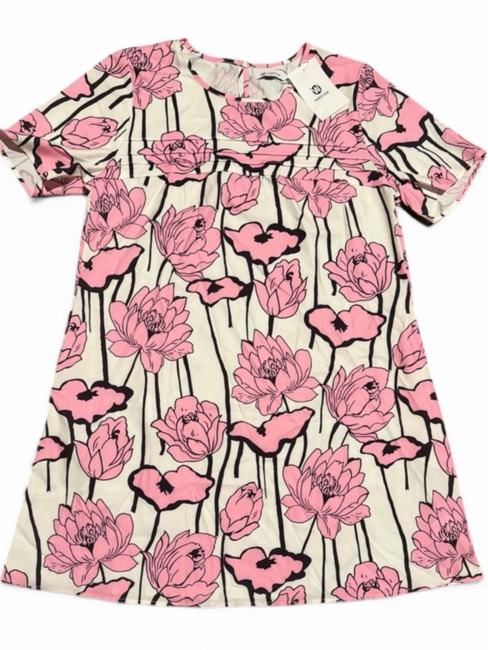 NWT Wenrine Floral Pink and White Dress - Picture 2 of 4